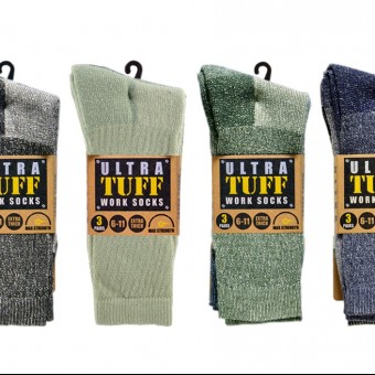 Men 3pk Ultra Tuff Work Socks
